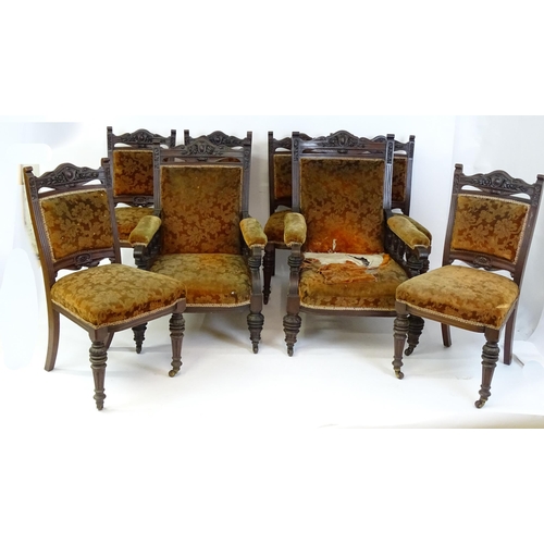 882 - WITHDRAWN FROM AUCTION - Apologies for any inconvenience. A salon suite / parlour suite of eight lat... 