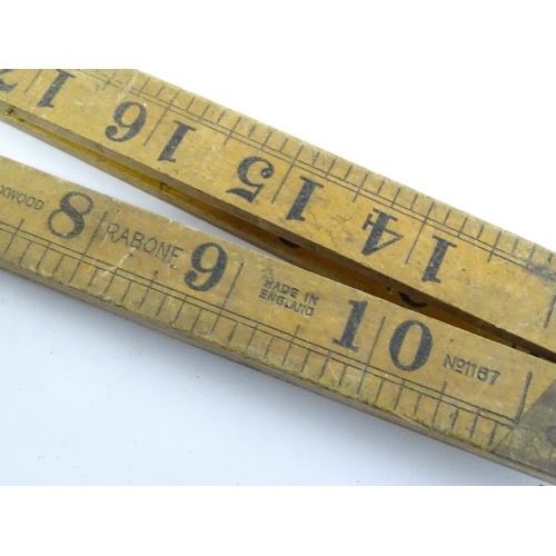 302 - A quantity of mid to late 20thC hand tools , to include saws, drills, planes, vice, socket set, rule... 