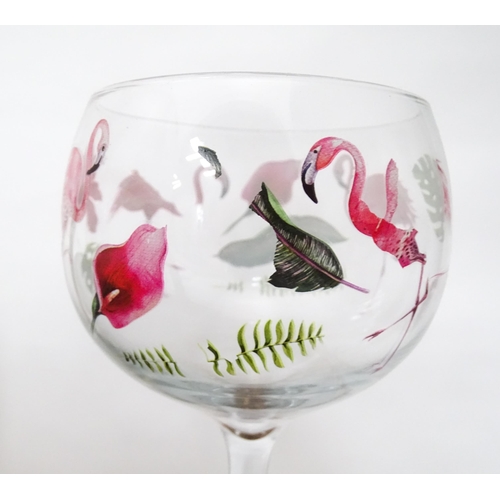 309 - A wicker picnic basket with divisions for bottles, glasses, etc. Together with assorted glasses and ... 