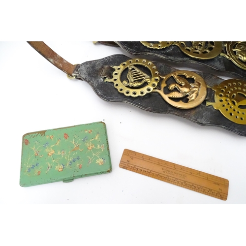 311 - A quantity of miscellaneous items contained within a wooden box to include a paperweight, a codd bot... 