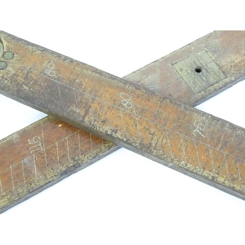 321 - An early 20thC architect's expanding rule stamped 'Smith Day & Co 1919', together with a mahogany ru... 