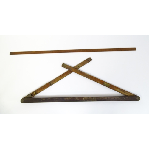 321 - An early 20thC architect's expanding rule stamped 'Smith Day & Co 1919', together with a mahogany ru... 