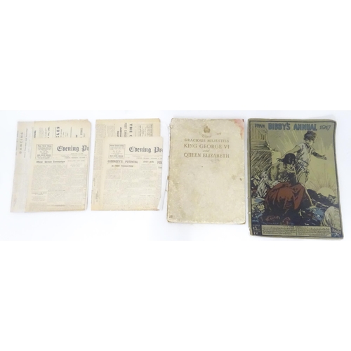 354 - A quantity of assorted ephemera to include a Bibby's Annual 1917, a quantity of Guernsey Evening pre... 
