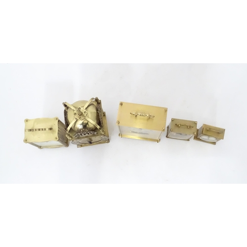 365 - A quantity of assorted quartz clocks to include carriage clock examples and a Lantern clock by Smith... 
