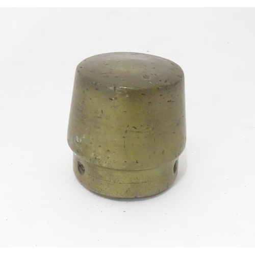 368 - Militaria : an early 20thC brass and lead weight, possibly a Trenchart paperweight, approx 3 1/4