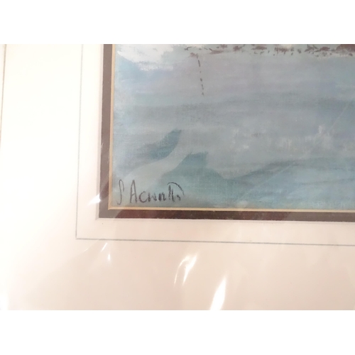 658 - Susan Acworth, Pastels, Two landscape scenes comprising 'Pembrokeshire Coast', and 'Weeping Willow.'... 