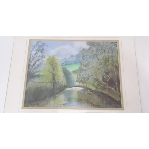 658 - Susan Acworth, Pastels, Two landscape scenes comprising 'Pembrokeshire Coast', and 'Weeping Willow.'... 