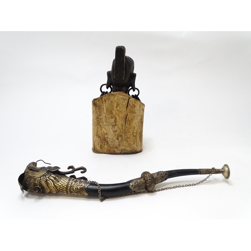 710 - Ethnographic / Native / Tribal : An African hardwood carving modelled as a woman with large hoop ear... 