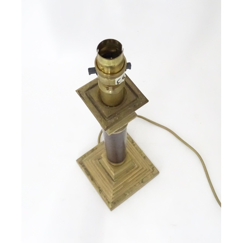 713 - A table lamp of Corinthian column form. Approx. 18 1/4