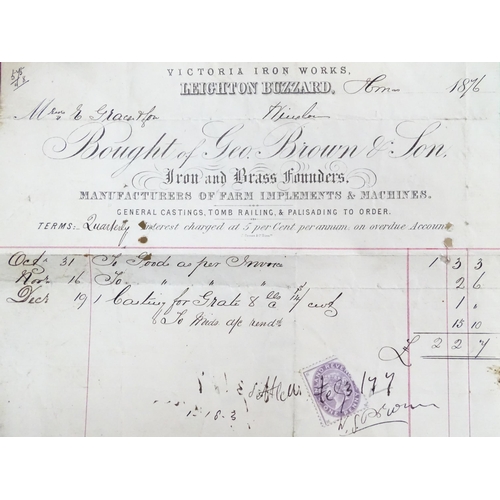 728 - Local Buckinghamshire Interest: A quantity of Victorian and later Winslow / Claydon receipts and bil... 