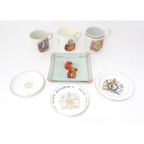 828 - A quantity of royal commemorative ceramics  to include an Edward VIII coronation mug, a mug commemor... 