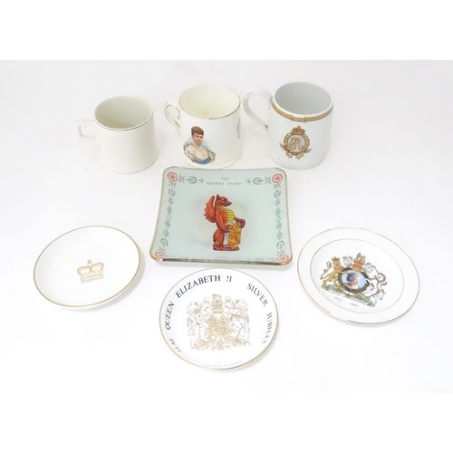 828 - A quantity of royal commemorative ceramics  to include an Edward VIII coronation mug, a mug commemor... 
