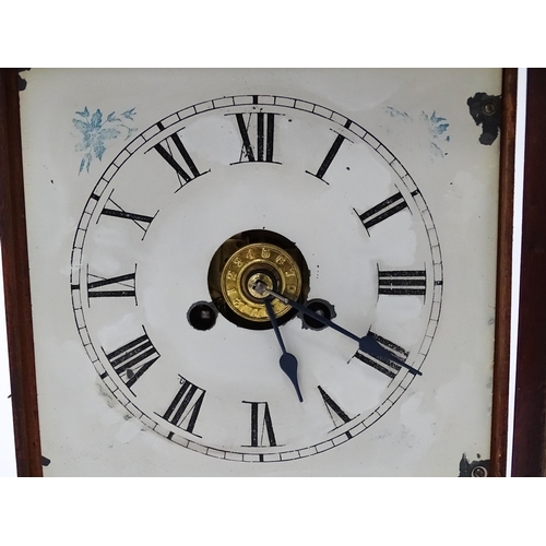 94 - An American 'Kipper box' clock by Jerome & Co, labelled 'Jerome & Co, New Haven, Conn'. Approx 11 5/... 