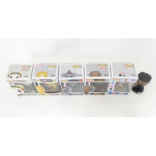 116 - Collectors toys : A quantity of Funko POP! toys to include Harley Quinn, Captain America, Fireman Du... 