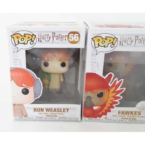 117 - Collectors toys : A quantity of Harry Potter Funko POP! toys to include Ron Weasley, Fawkes, Severus... 