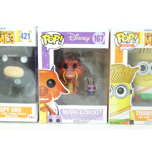 118 - Collectors toys : A quantity of Funko POP! toys to include Porg, Olaf, BB-8, Bambi, Spy Gru, Mushu &... 