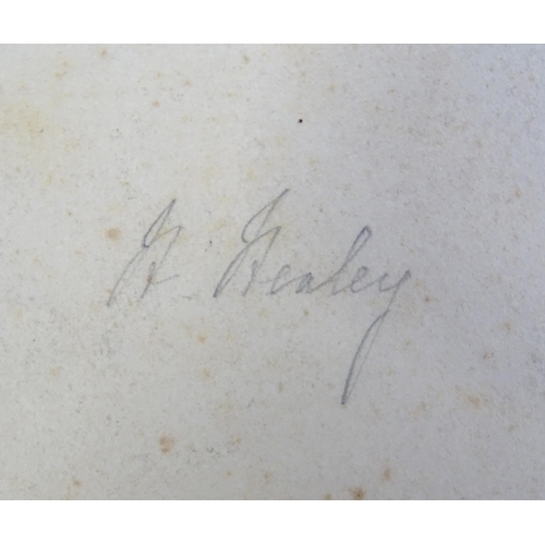 375 - Five pencil drawings to include a study of Tintern Abbey, village scenes with buildings and figures,... 