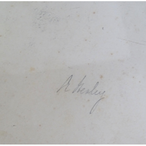 375 - Five pencil drawings to include a study of Tintern Abbey, village scenes with buildings and figures,... 