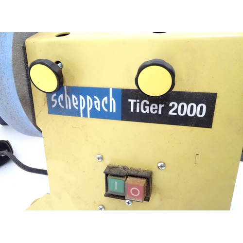 4 - Workshop Tools : a Scheppach Tiger 2500 wet grinder, with manual, approx 15 1/2