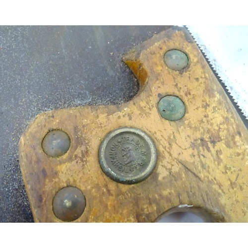 610 - Workshop Tools : a carpenter's toolbox containing a quantity of hand saws, bullnose planes, spoke sh... 