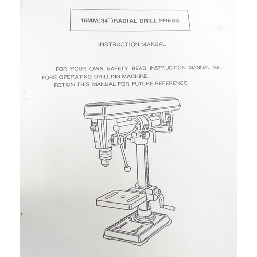 644 - Workshop Tools :  a Perform CCRD 16mm radial drill press, with manual, approx 36