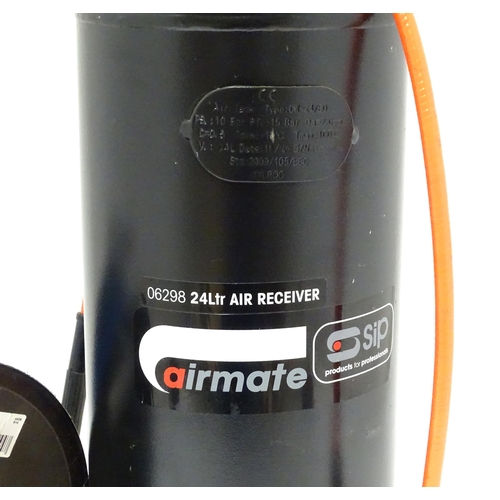 652 - Workshop Tools : An Axminster 577002 pneumatic drill, together with an SiP Airmate 24ltr air receive... 