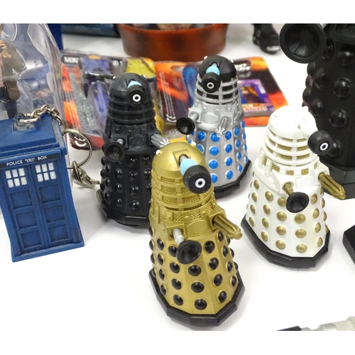 734 - Toys: A quantity of Doctor Who figures to include the 10th Doctor, Tardis', Daleks, Cassandra, Jundo... 