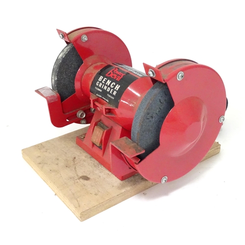 744 - Workshop Tools : a Power Devil double bench grinder, approx 11