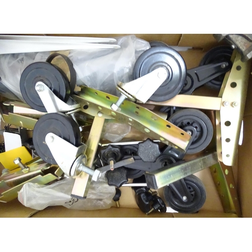 745 - A quantity of hand tools, to include wrench, wheels, vice, hammer etc