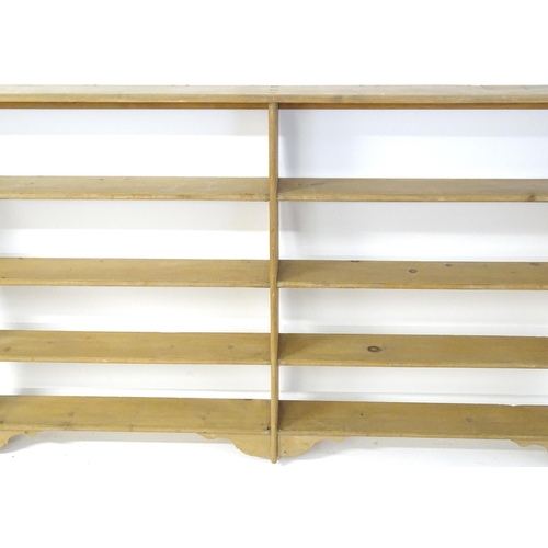 837 - A Victorian pine plate rack. 86