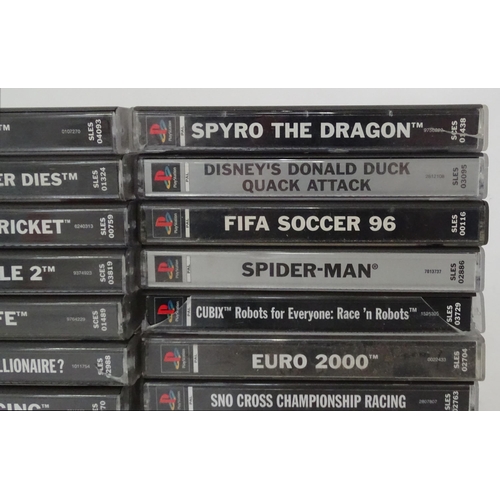 845 - Toys: A quantity of PlayStation 1 (PS1 / PSX) games to include Beyblade, Tomorrow Never Dies, Stuart... 