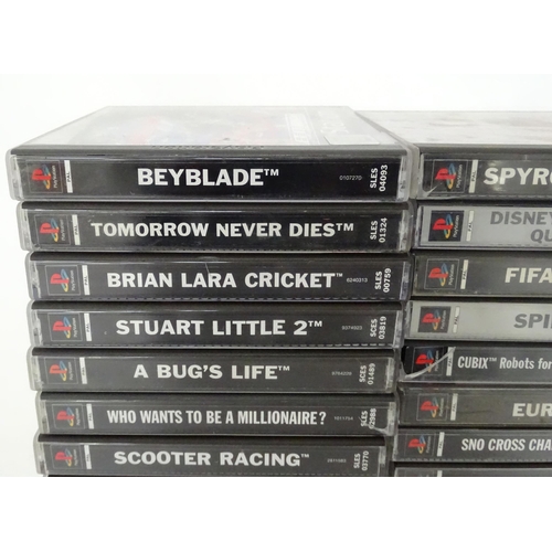 845 - Toys: A quantity of PlayStation 1 (PS1 / PSX) games to include Beyblade, Tomorrow Never Dies, Stuart... 