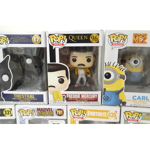 847 - Collectors toys : A quantity of Funko POP! toys to include Thestral, Freddie Mercury, Carl, Harry Po... 