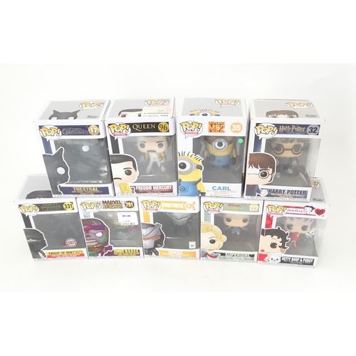 847 - Collectors toys : A quantity of Funko POP! toys to include Thestral, Freddie Mercury, Carl, Harry Po... 