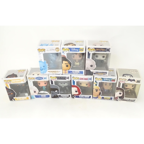 848 - Collectors toys : A quantity of Funko POP! toys to include Patronus, Aladdin, Lord Voldemort, Black ... 