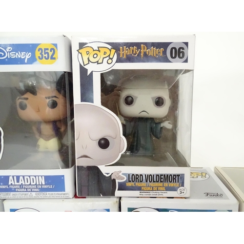 848 - Collectors toys : A quantity of Funko POP! toys to include Patronus, Aladdin, Lord Voldemort, Black ... 