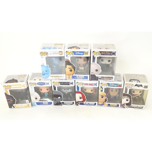 848 - Collectors toys : A quantity of Funko POP! toys to include Patronus, Aladdin, Lord Voldemort, Black ... 