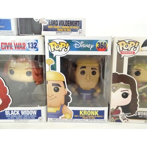 848 - Collectors toys : A quantity of Funko POP! toys to include Patronus, Aladdin, Lord Voldemort, Black ... 