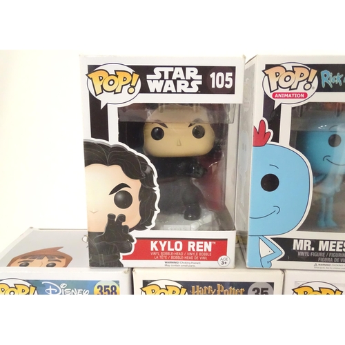 849 - Collectors toys : A quantity of Funko POP! toys to include, Kylo Ren, Mr. Meeseeks, Galina 'Red' Rez... 