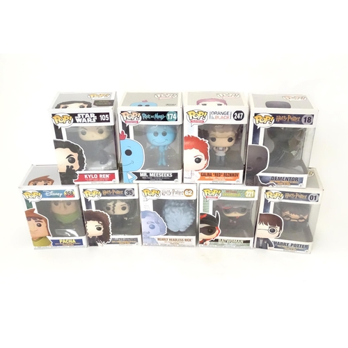 849 - Collectors toys : A quantity of Funko POP! toys to include, Kylo Ren, Mr. Meeseeks, Galina 'Red' Rez... 