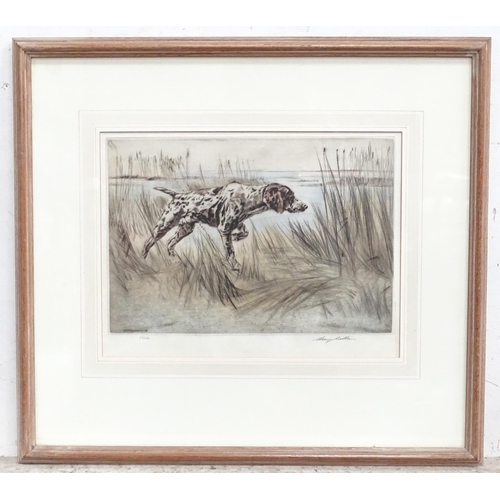 868 - After Henry Wilkinson, Limited edition etching, Pointer, A pointer dog / hound in a wetland landscap... 