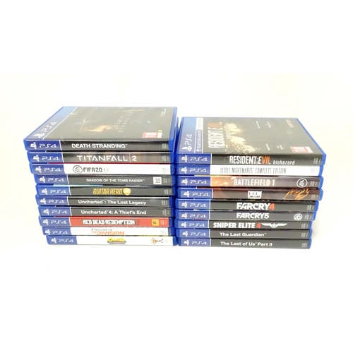876 - Toys: A quantity of PlayStation (PS4) games to include FIFA 20, Uncharted The Lost Legacy, Uncharted... 