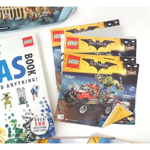 857 - A quantity of Lego books, leaflets, instruction manuals etc. to include The Lego Ideas Book, Ninjago... 