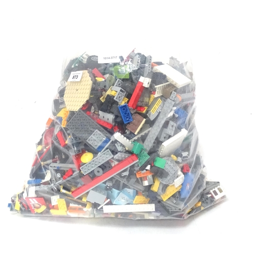 873 - A quantity of Lego to include bricks, wheels and figures etc.