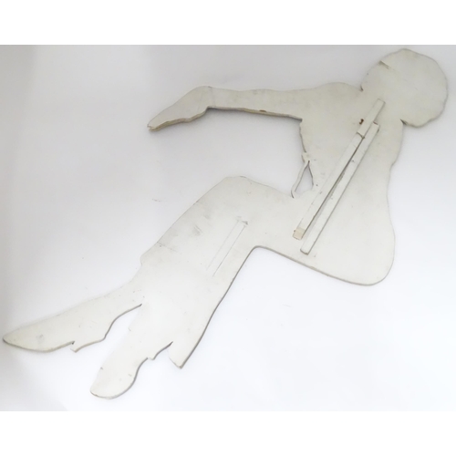 313 - A mid 20thC photographic bed advertising board depicting a female figure, approx 55