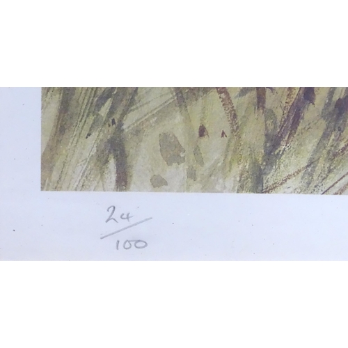 356 - Ashley R Boon (b. 1959), Watercolour, A study of a deer in a wooded landscape. Signed lower right. T... 