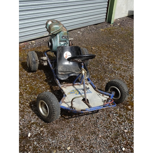 899 - A late 20thC petrol Go Kart, fitted with an Acme AL 215 B 5hp petrol engine, approx 57