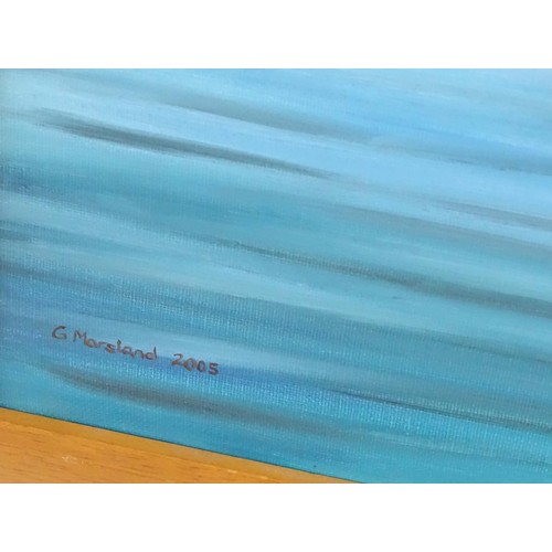 603 - Gerald R. Marsland, 21st century, Acrylic on canvas, Dead Calm at St Abbs Head, Scotland. Signed and... 