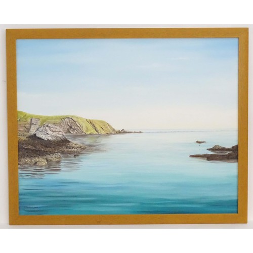 603 - Gerald R. Marsland, 21st century, Acrylic on canvas, Dead Calm at St Abbs Head, Scotland. Signed and... 