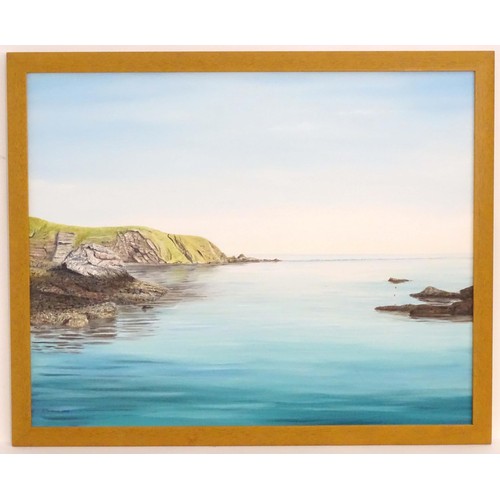 603 - Gerald R. Marsland, 21st century, Acrylic on canvas, Dead Calm at St Abbs Head, Scotland. Signed and... 
